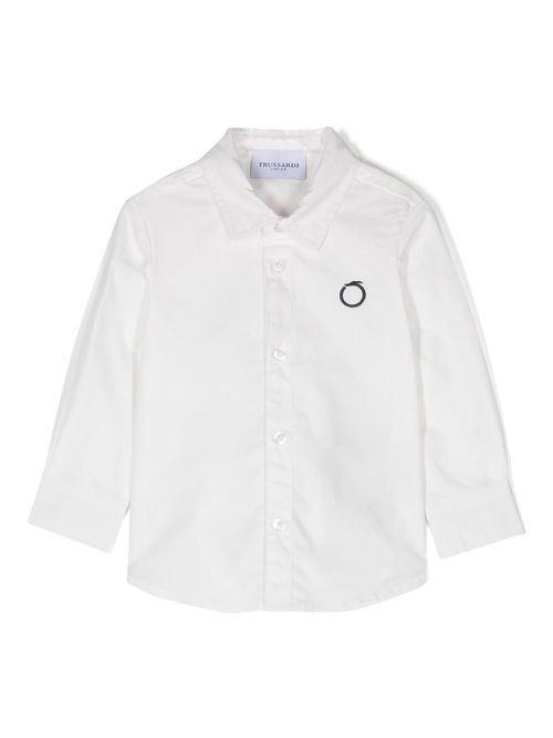 Embroidered-logo shirt - White