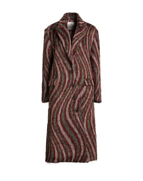 Woman Coat Brick Size 2 Virgin Wool, Mohair wool, Polyester