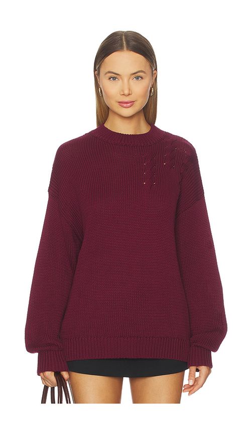 SNDYS Elm Crew Knit Sweater in Wine. XXL. Also in L, M, S, XL
