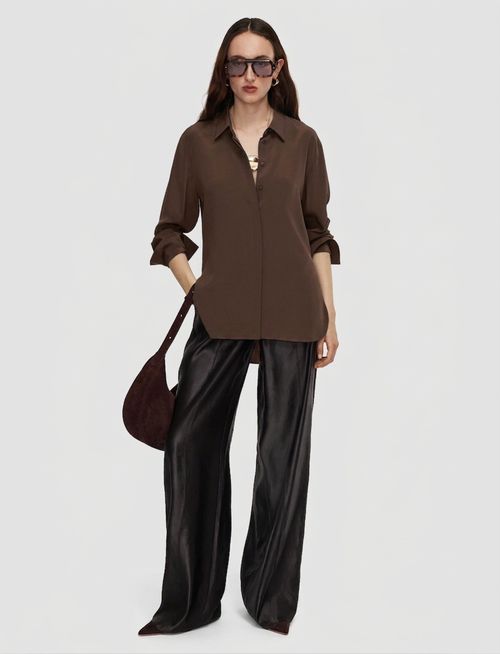Bold Crepe de Soie Silk Blouse - 36