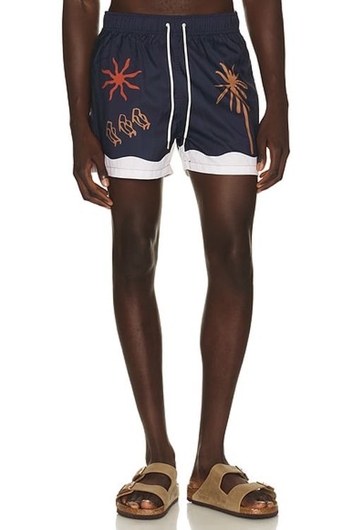 Edmmond Studios Resort Swim Shorts in Plain Navy - Blue. M also in S, L, XL/1X