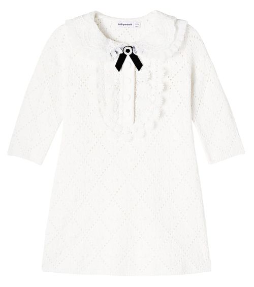 Lacee-trimmed pointelle dress