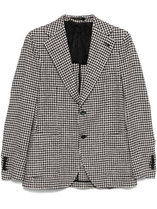 Gingham check-pattern blazer - Black