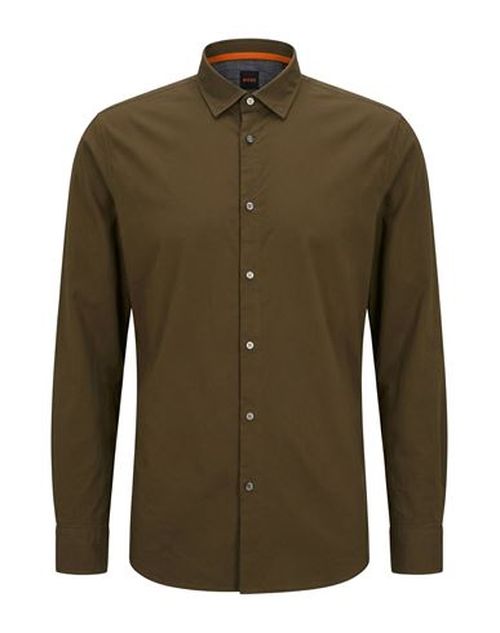 Man Shirt Military green Size XL Cotton, Elastane