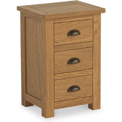 Duchy Waxed Oak Bedside Table | 3 Drawer Bedroom Nightstand | Roseland