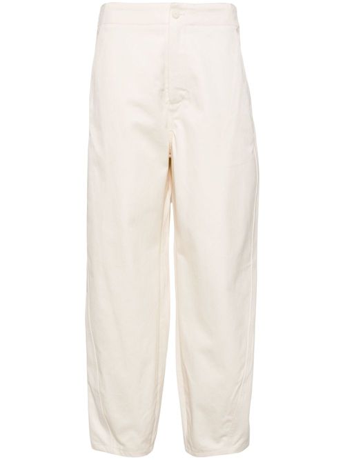 High-waist tapered trousers - White