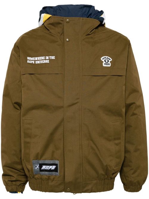 Logo-patch padded jacket - Yellow