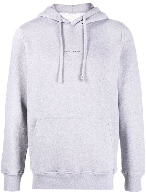 Logo-print cotton hoodie - Grey