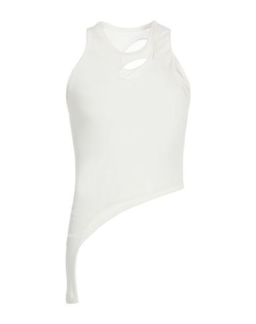 Woman Top Off white Size 8 Cotton, Polyamide