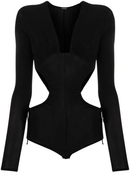 Cutt-out long-sleeved bodysuit