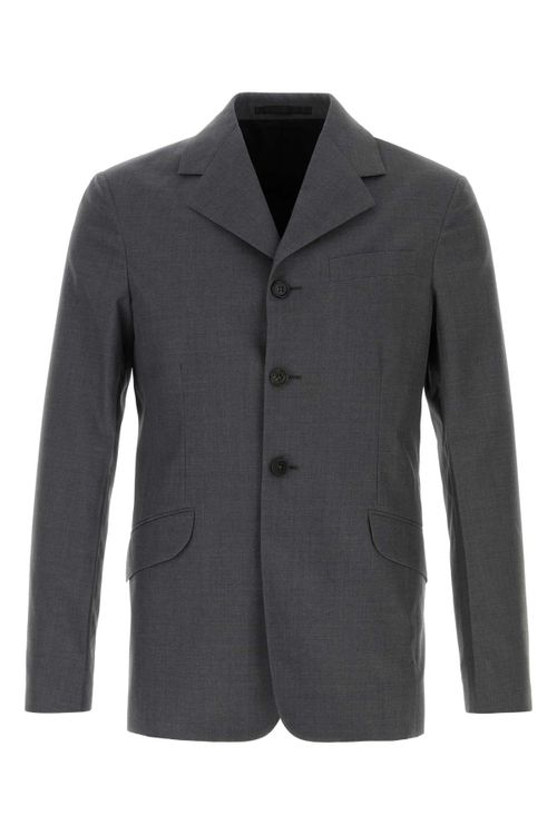 Virgin Wool Blazer — Gray