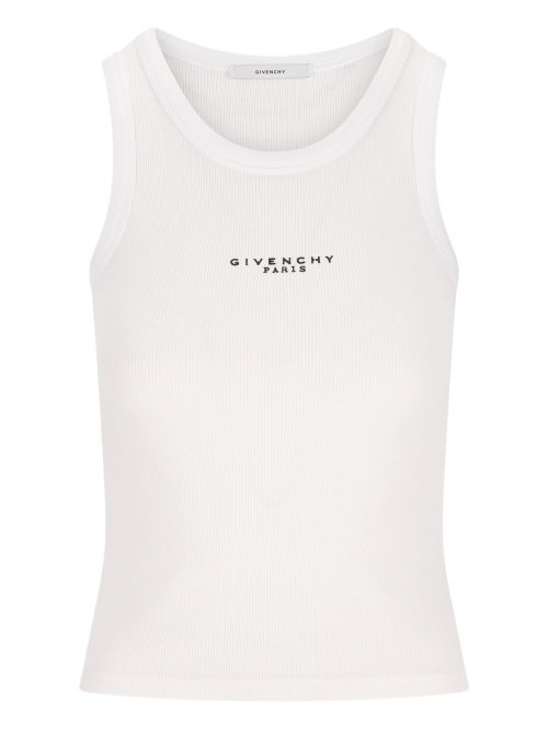 Slim Fit Tank Top in Cotton with Paris Print