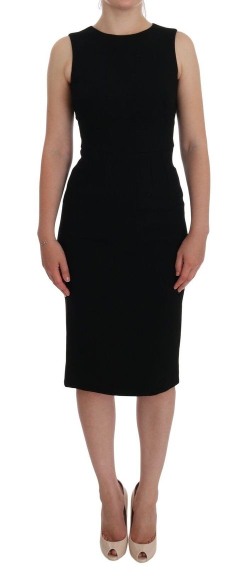 Crystal-Embellished Stretch Dress — Black