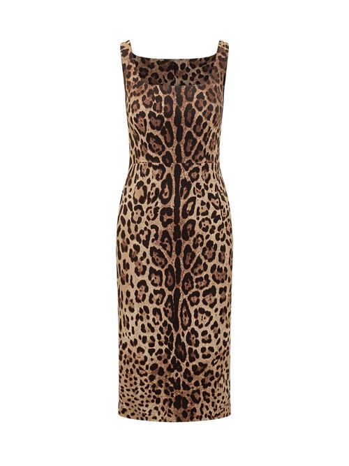 Midi Animal Print Sleeveless Suit Dress