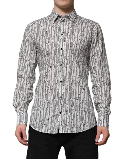 Floral Print Cotton Shirt — White