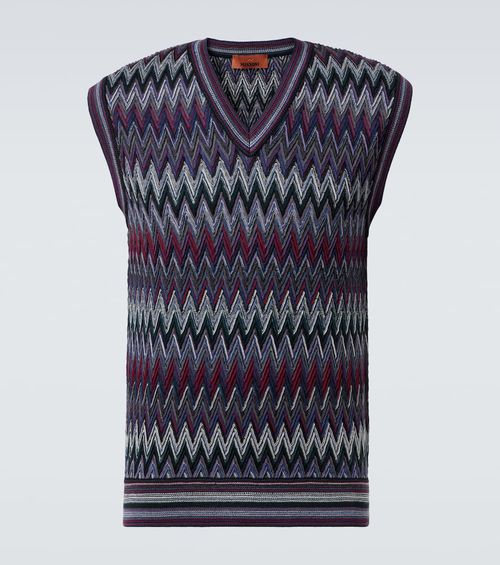 Zigzag wool sweater vest