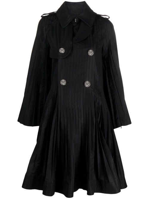 Double-breasted peplum coat - Black