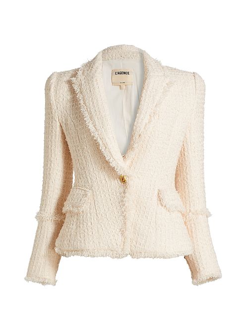 Women's Kaisley Tweed Single-Breasted Blazer - Vintage White
