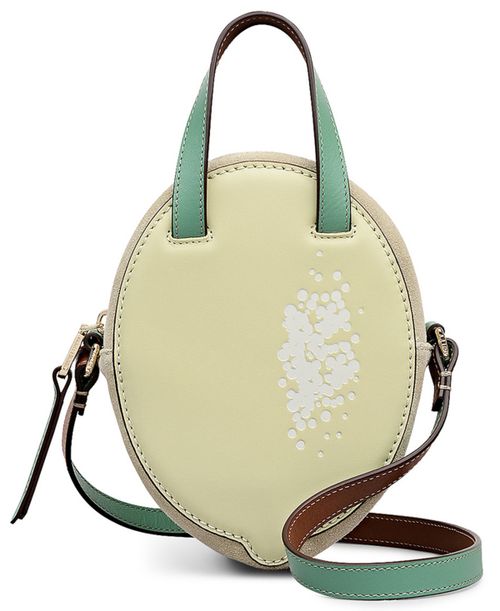 Riviera Leather Zip-Top Crossbody Handbag - Lemongrass