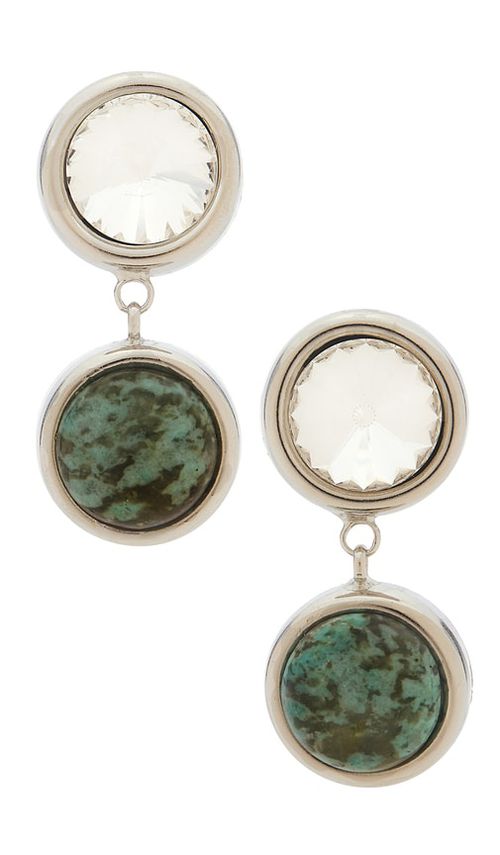 LELET NY Clare Crystal And Stone Drop Earrings in Turquoise