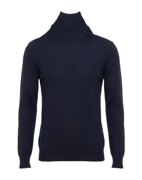 Man Turtleneck Midnight blue Size XXL Wool