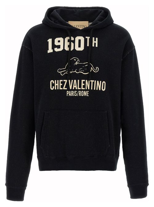 Printed Hoodie Sweatshirt Black