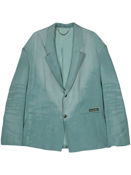 Bleached-effect poplin blazer - Green