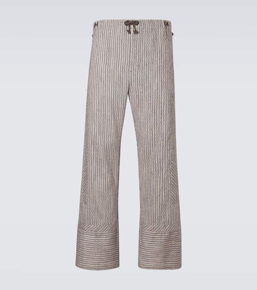 Kyan cotton and linen-blend straight pants