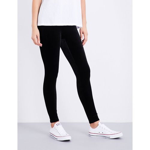 Womens Black Velvet Leggings