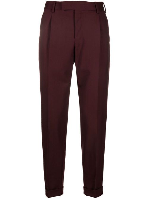 Tapered-leg wool trousers