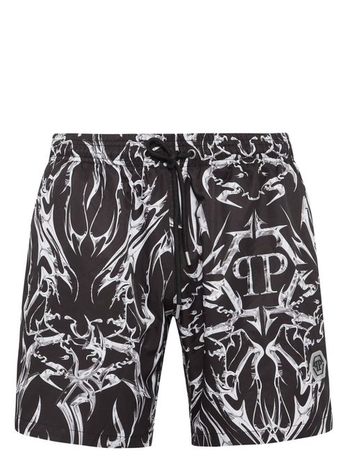 Logo-print swim shorts - Black