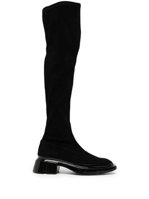 Knee-high low-heel boots - Black