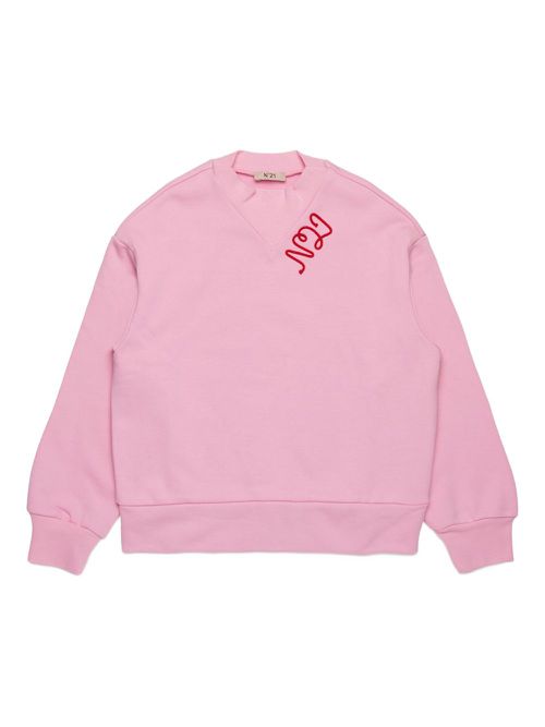 Nº21 Kids logo-patch sweatshirt - Pink