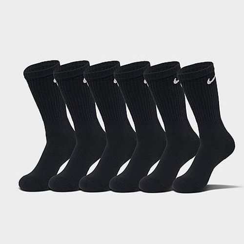 Everyday Cushioned Training Crew Socks (6-Pack) in Black/White