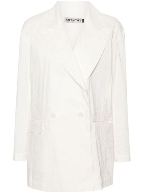 Shaped Membrane double-breasted blazer - White