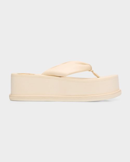 CG Leather Platform Thong Sandals