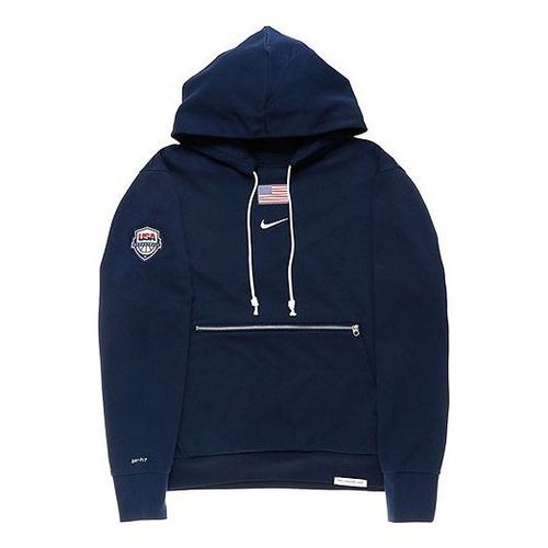 Men's Casual Sports Large Logo Pullover Navy Blue