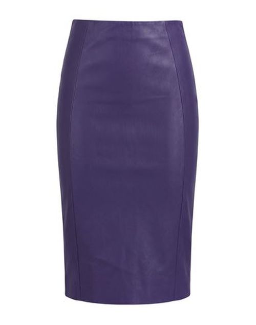 Woman Midi skirt Purple Size 6 Lambskin