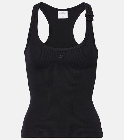 Courrèges Ribbed-knit cotton tank top