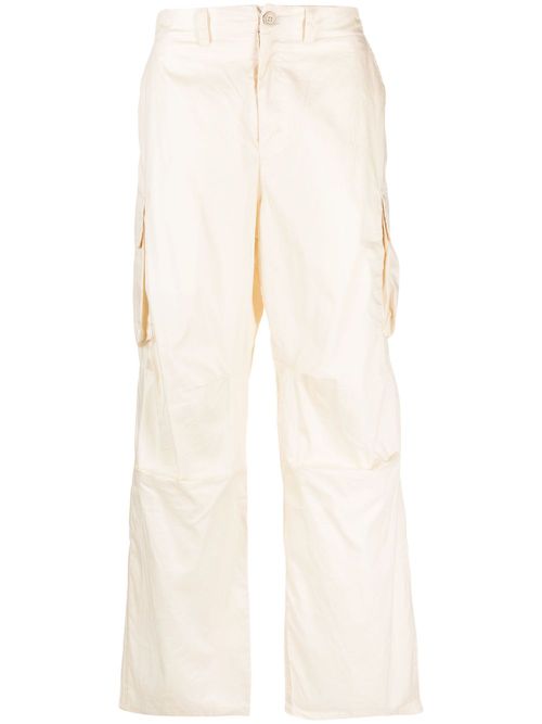Wide-leg cargo trousers - Neutrals