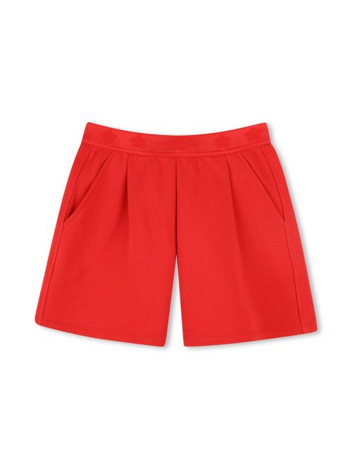 Logo-print cotton shorts - Red