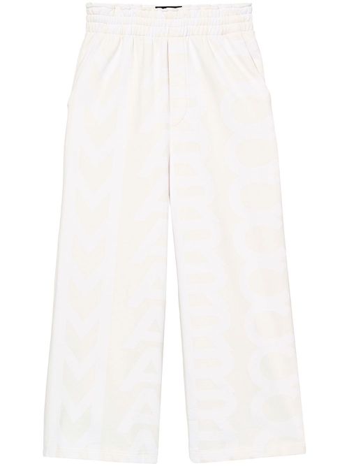 The Monogram wide-leg track pants - White