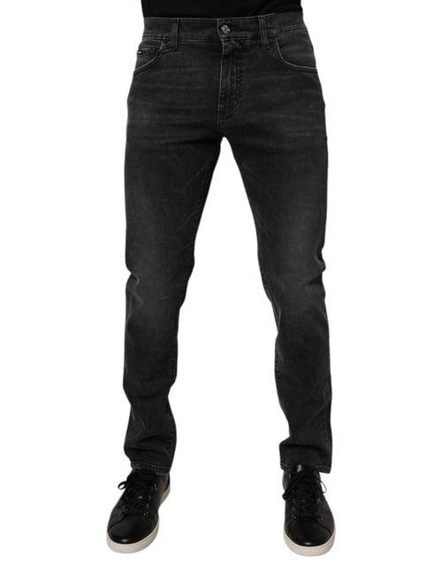 Cotton Stretch Skinny Jeans — Black