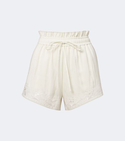 Floral embroidered shorts