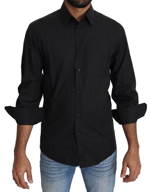 Cotton Formal Dress Shirt — Black