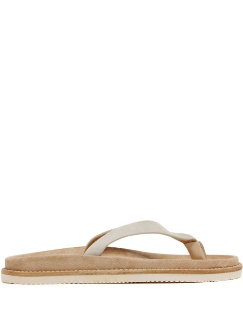 Open-toe suede sandals - Neutrals