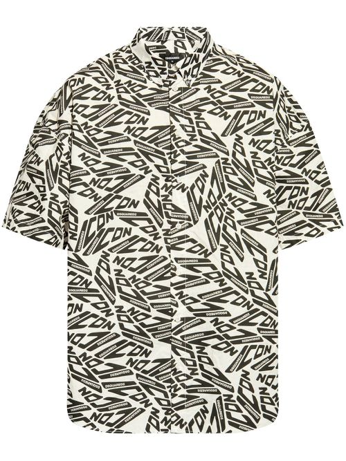 All-over logo-print shirt - White