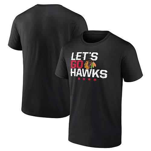 Men's Fanatics Black Chicago Blackhawks Shout Out T-Shirt - XL