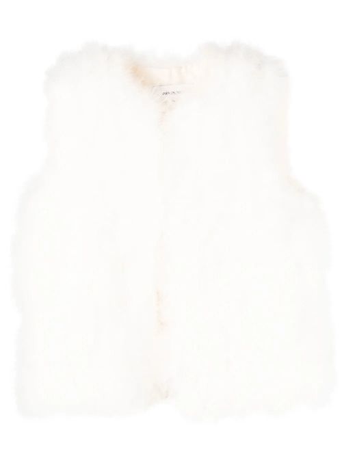 Silk Feathered-Finish Vest — white