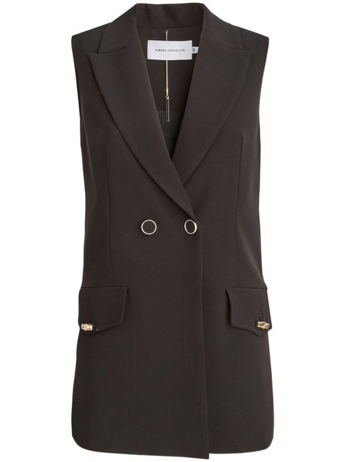 Sleeveless blazer - Brown